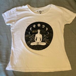 Moon phases and woman meditating shirt